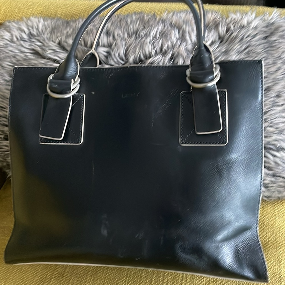 DKNY Women Tote Bag Black Silver-tone  Hardware Roomy Interior Accented Edges